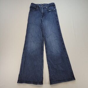 Good American Wide Leg Jeans Women 4/27 Blue High Good Waist GWP2301 Denim